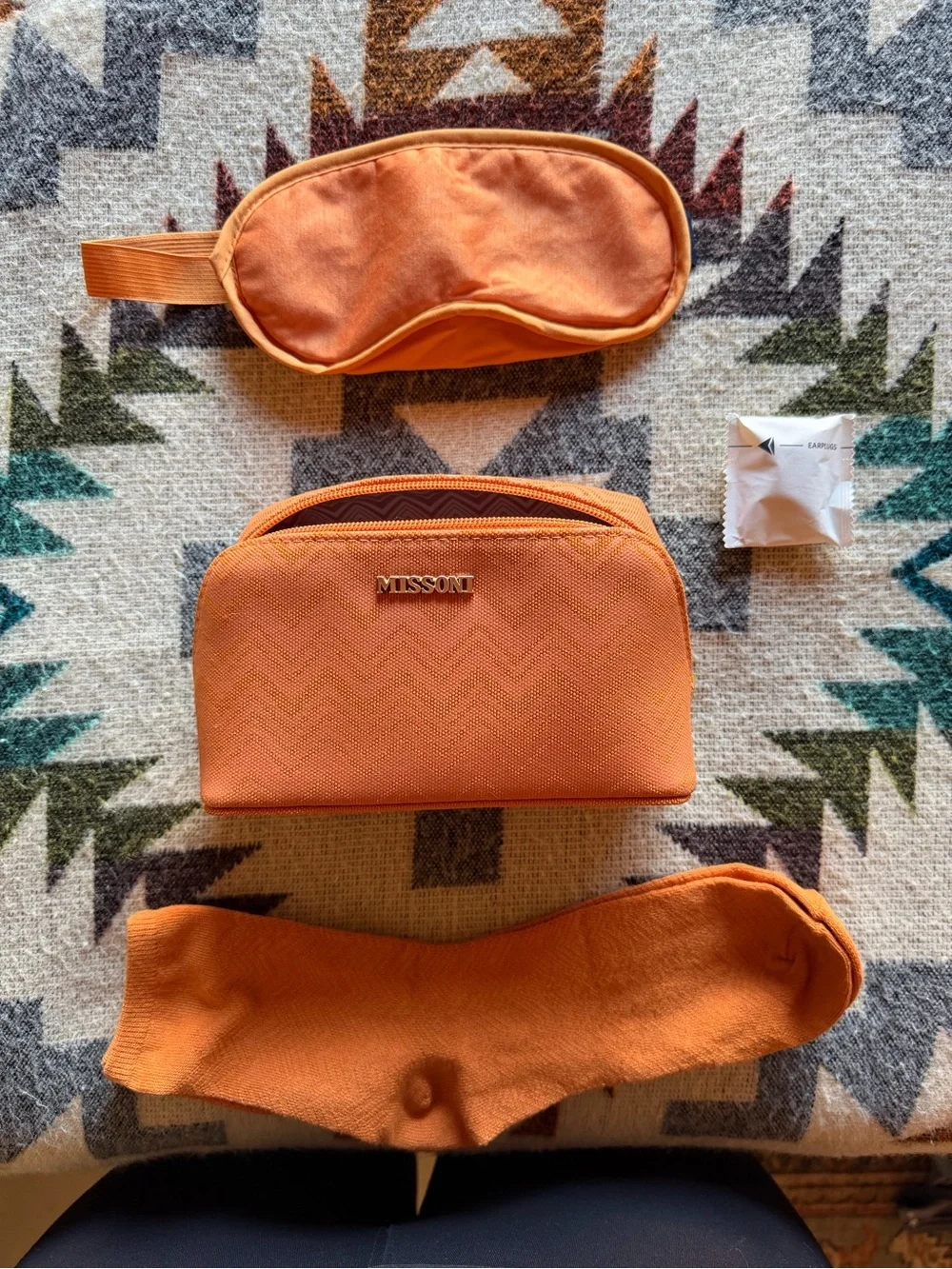 Missoni for Delta Orange 🍊 Chevron Zip Cosmetic Case for Travel